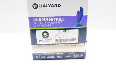 Halyard 55091 Purple Nitrile Sterile Powder-free Exam Gloves Small (x)-Box of 50